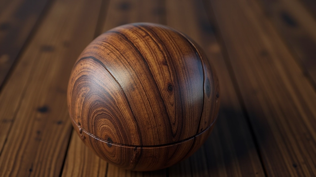 Realistic material samples showing wood, metal, and fabric