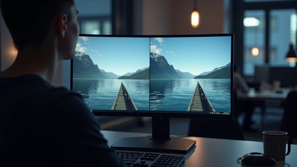 Unreal Engine viewport showing side-by-side comparison of scene with basic lighting versus advanced techniques applied